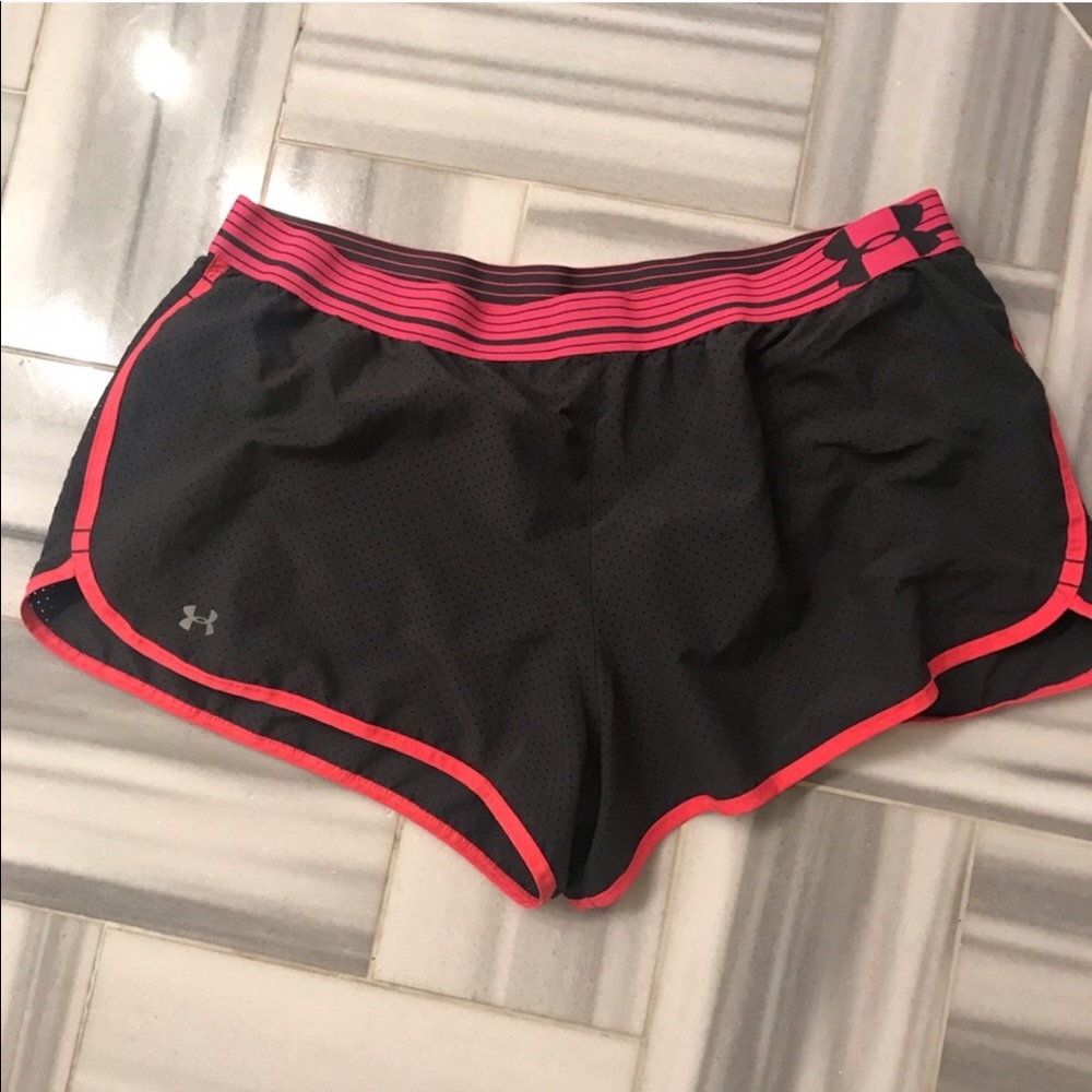 Underarmour gray pink mesh running workout shorts